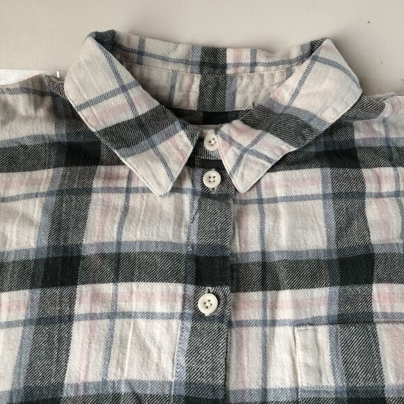MADEWELL Womens Button Down Plaid Boxy Short Sleeve Shirt Size Small - Picture 8 of 15